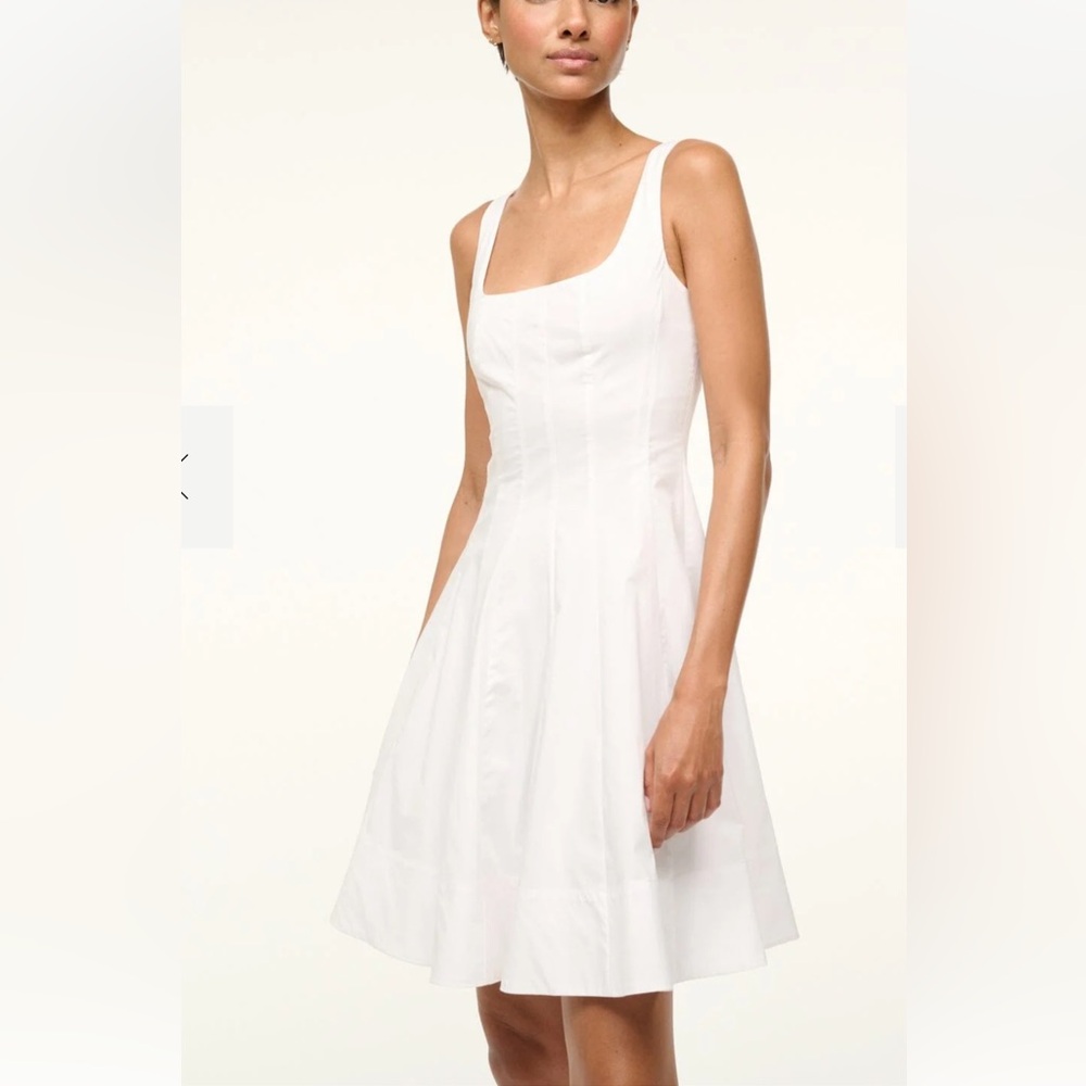 New STAUD MINI WELLS DRESS WHITE - Picture 3 of 14